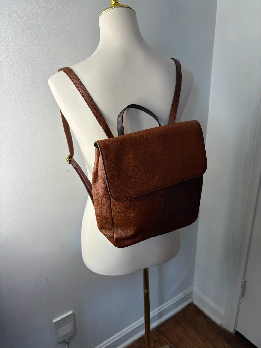Fossil Claire Chestnut Brown Leather Backpack - Picture 3 of 11